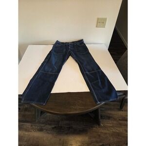 Evisu EU ED Mens Dark Wash Seagull Logo Carpenter Jeans Straight Leg Blue Siz 36